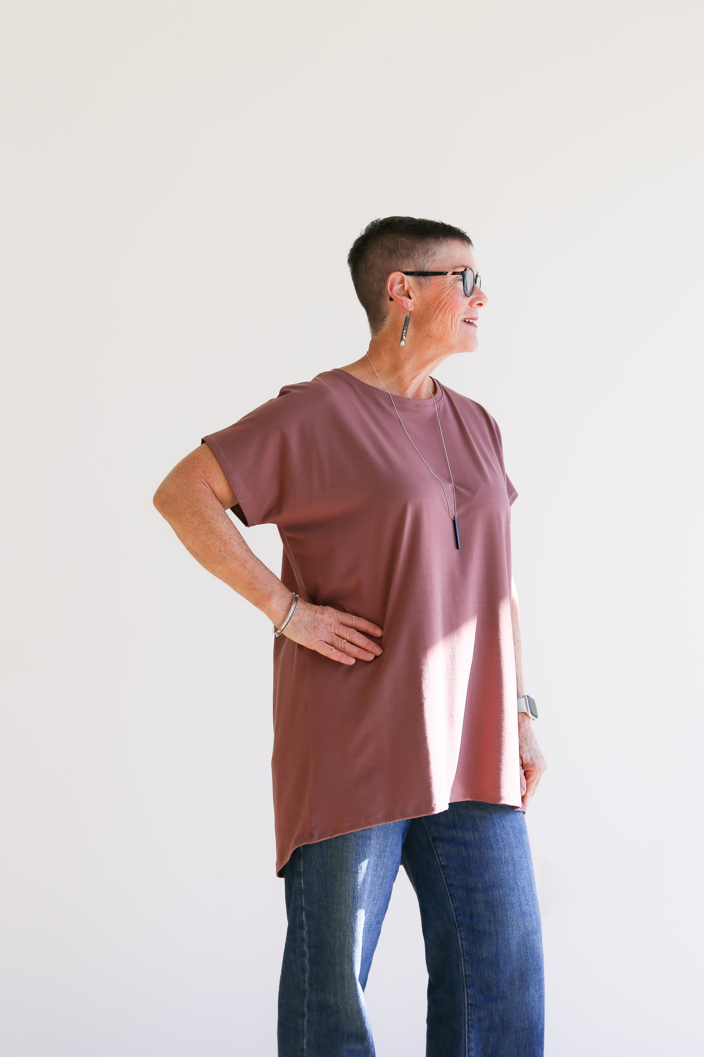 Leila Tunic Top -Rosewood