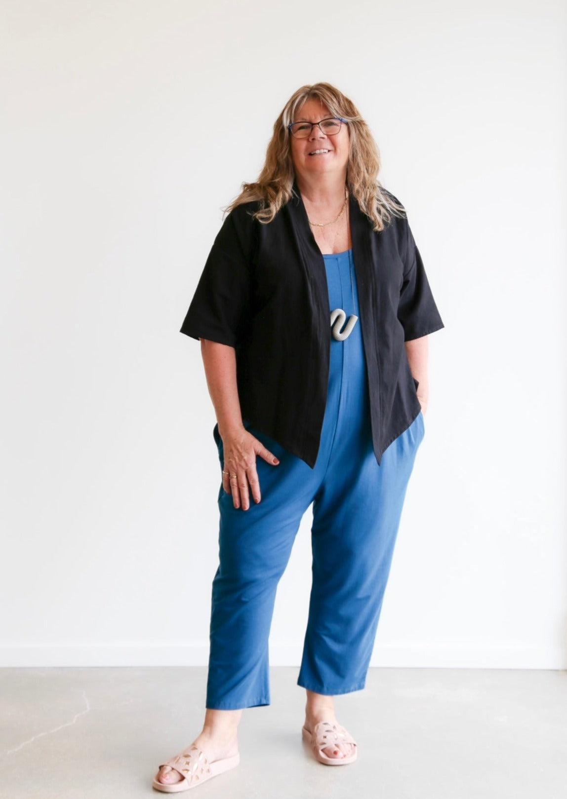 Kim Capri Jumpsuit -Sapphire