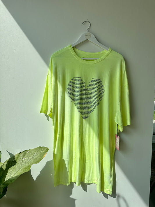 Pretty Project T-Shirt  -Heart -Neon Yellow