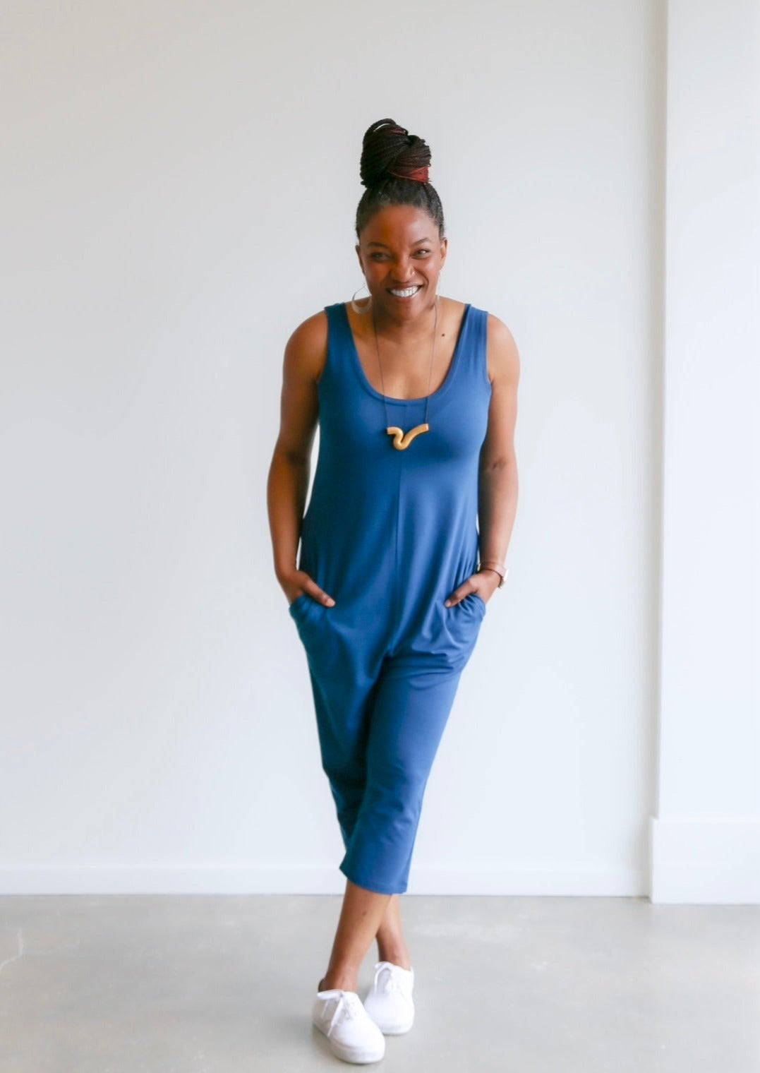 Kim Capri Jumpsuit -Sapphire