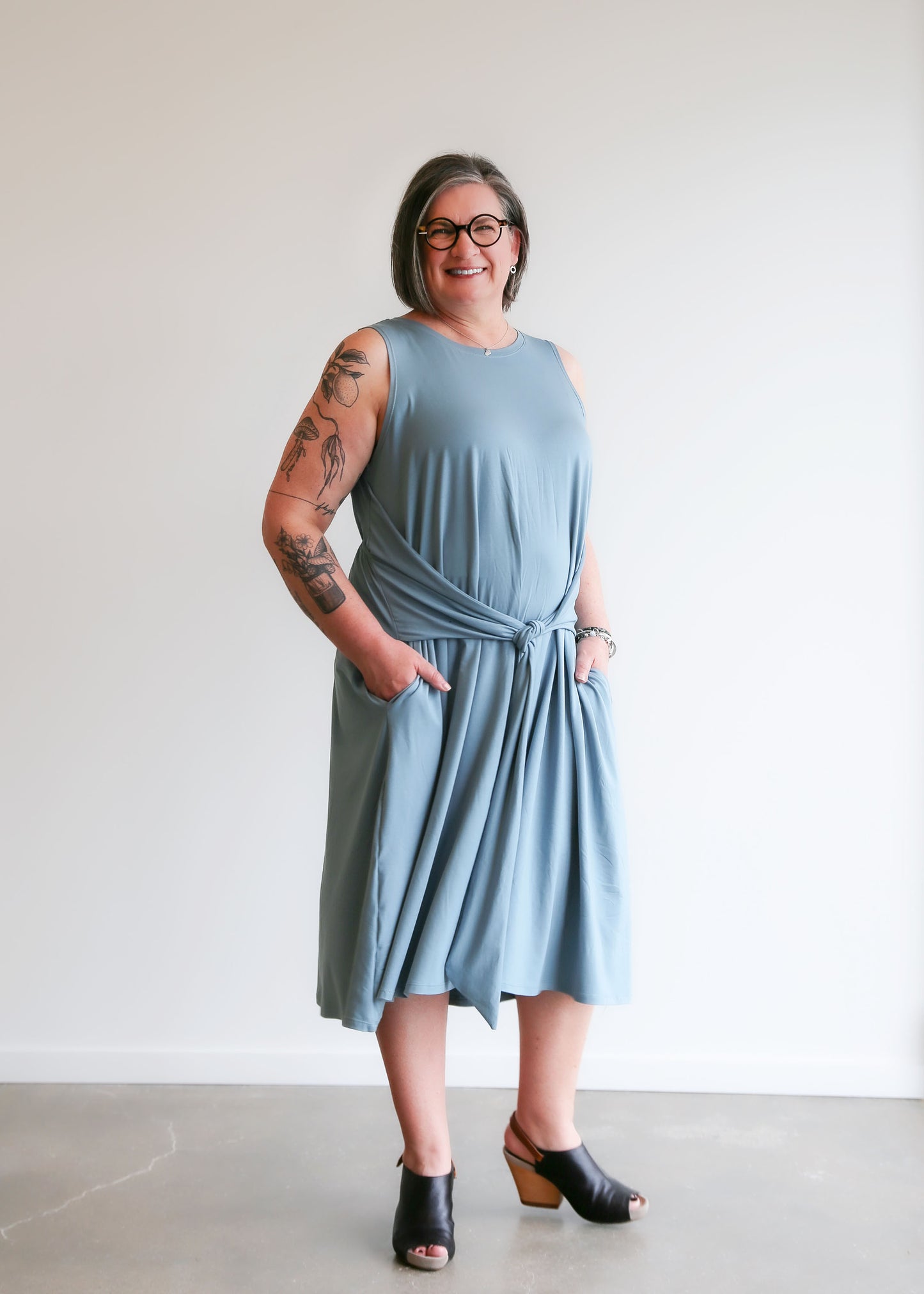 Laura Reversible Dress -Sky Blue