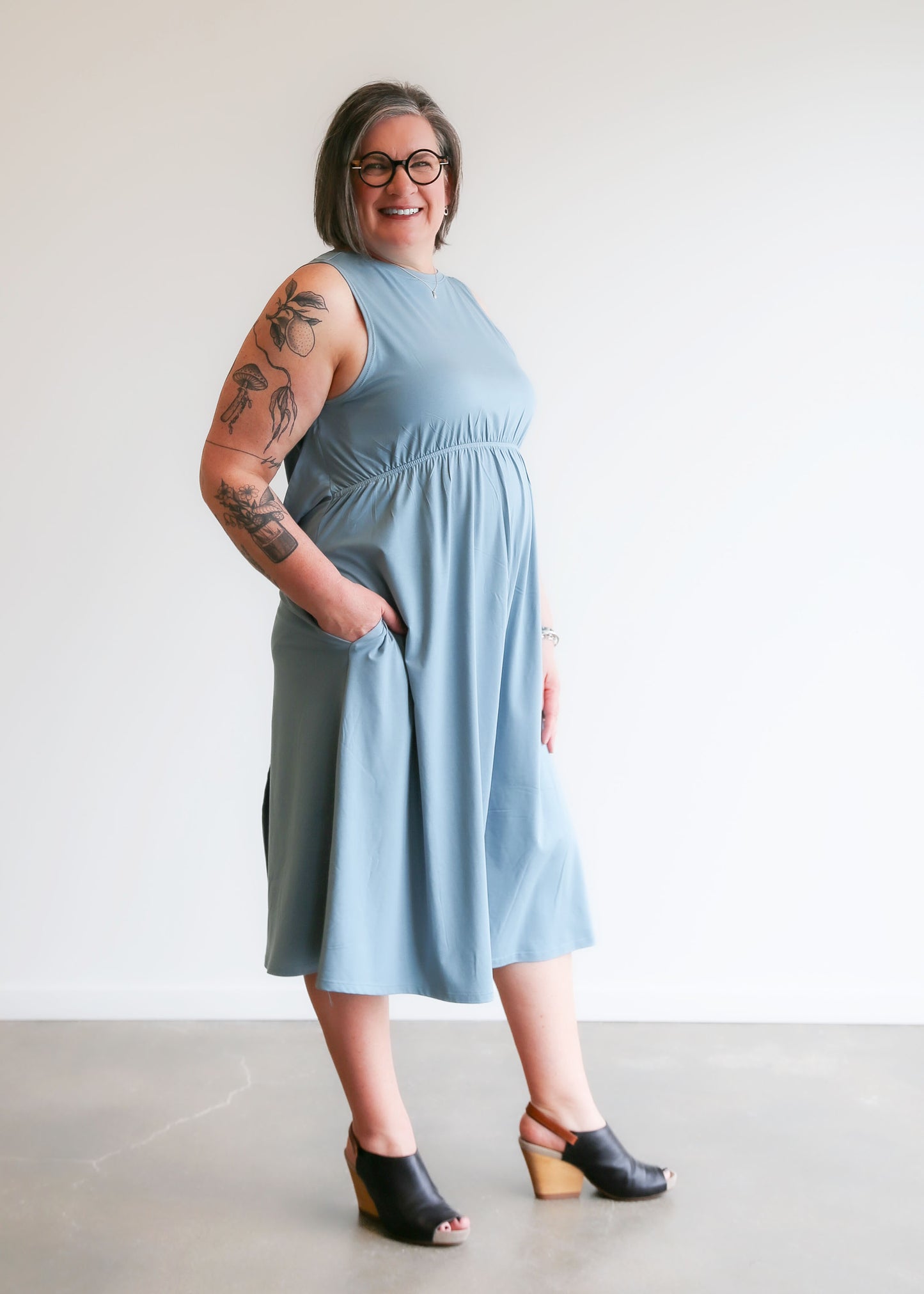 Laura Reversible Dress -Sky Blue