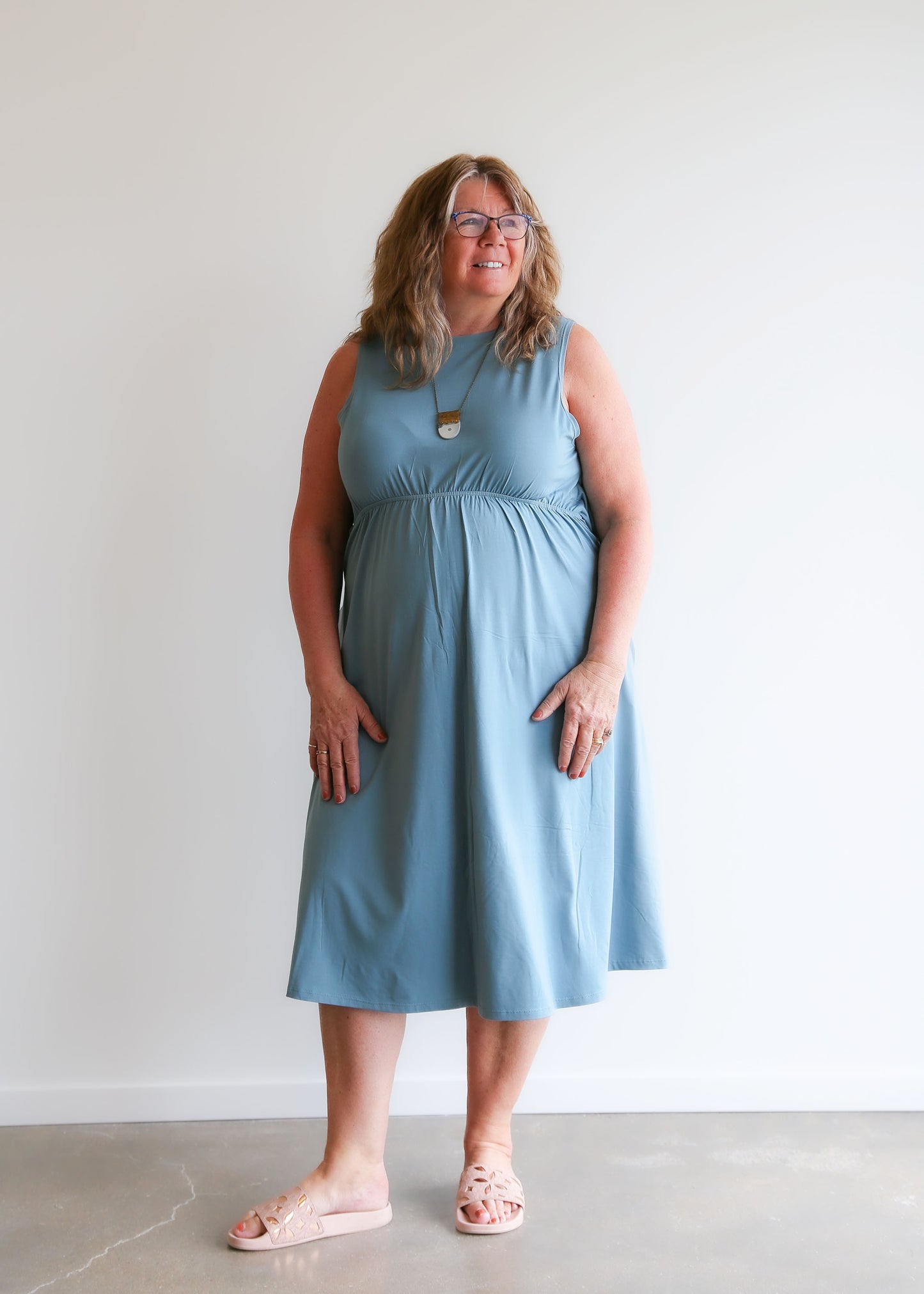 Laura Reversible Dress -Sky Blue