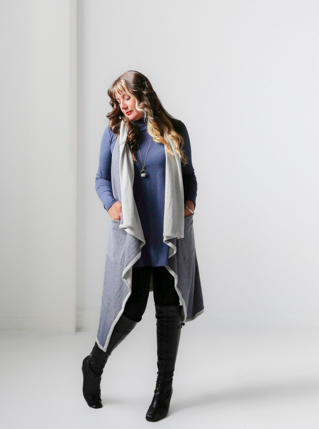 Herringbone Long Vest