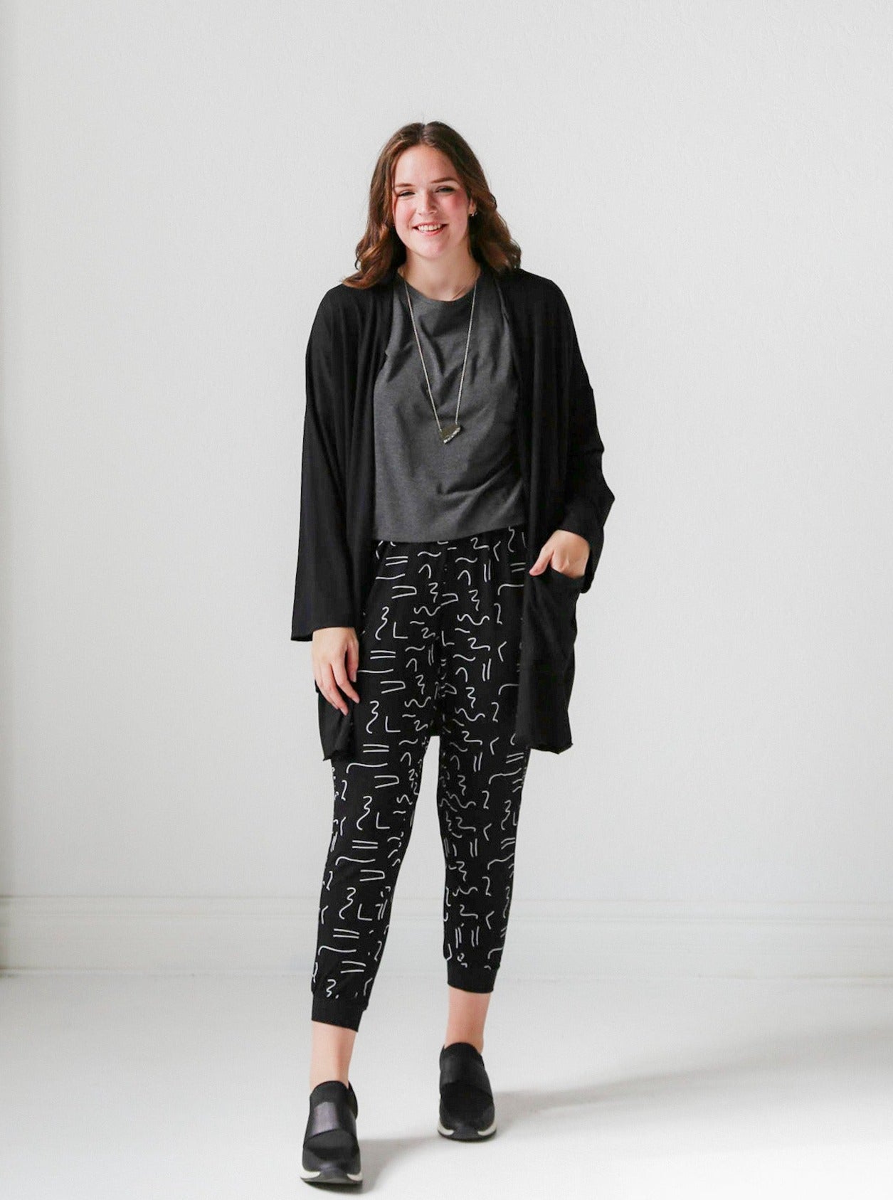 Boxy black outlet cardigan